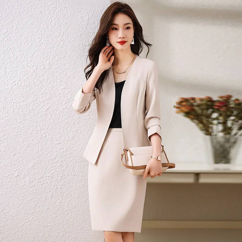 Formal Winter Wear Women Jacket - スカートとジャケット付きのフォーマルな女性用ビジネススーツ コート OL スタイル プロフェッショナル ブレザー