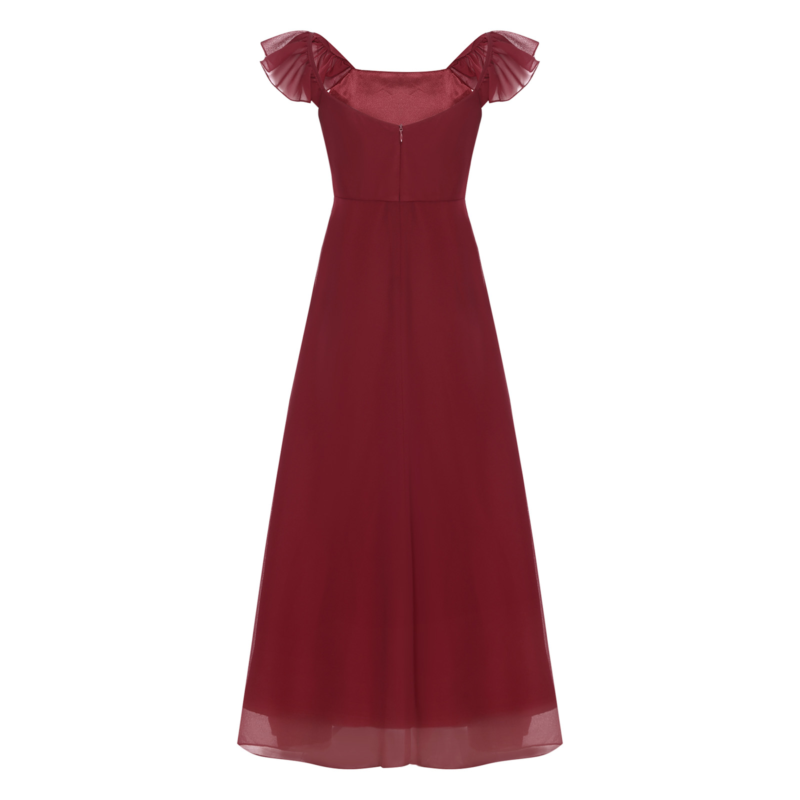 女の子用フリルスリーブシフォンAラインパーティードレス、夏用 - Women'S Formal Wear For Girls のレビューと価格