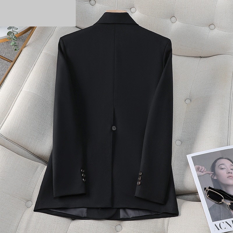 女性用ダブルブレストジャケット,黒,茶色,オフィス,ビジネス - Formal Winter Wear Women Jacket のレビューと価格