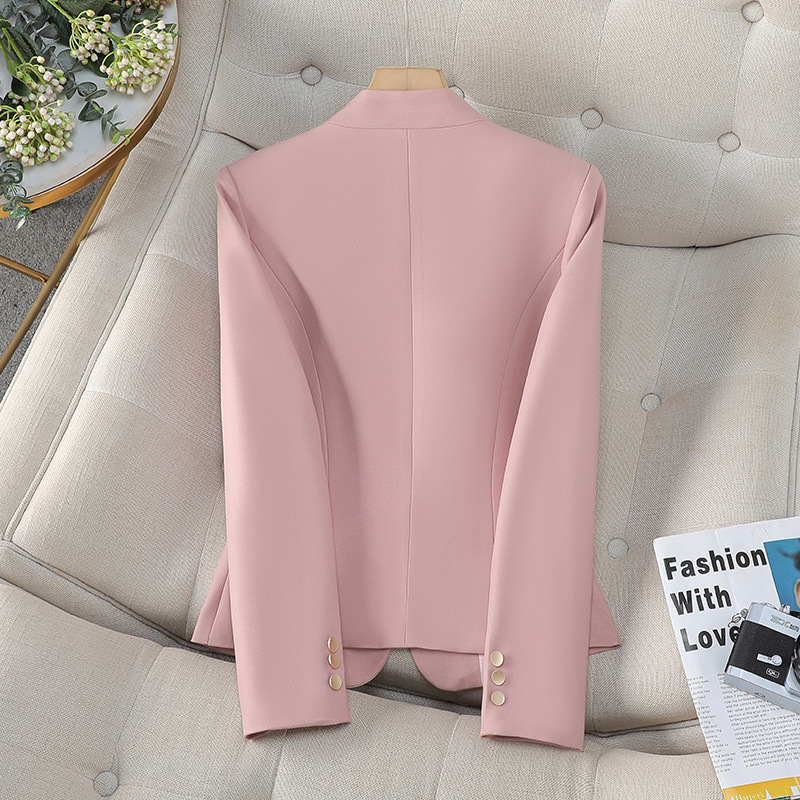 New秋の女性ブレザーコート長袖シングルボタンオフィスレディ - Formal Winter Wear Women Jacket のレビューと価格