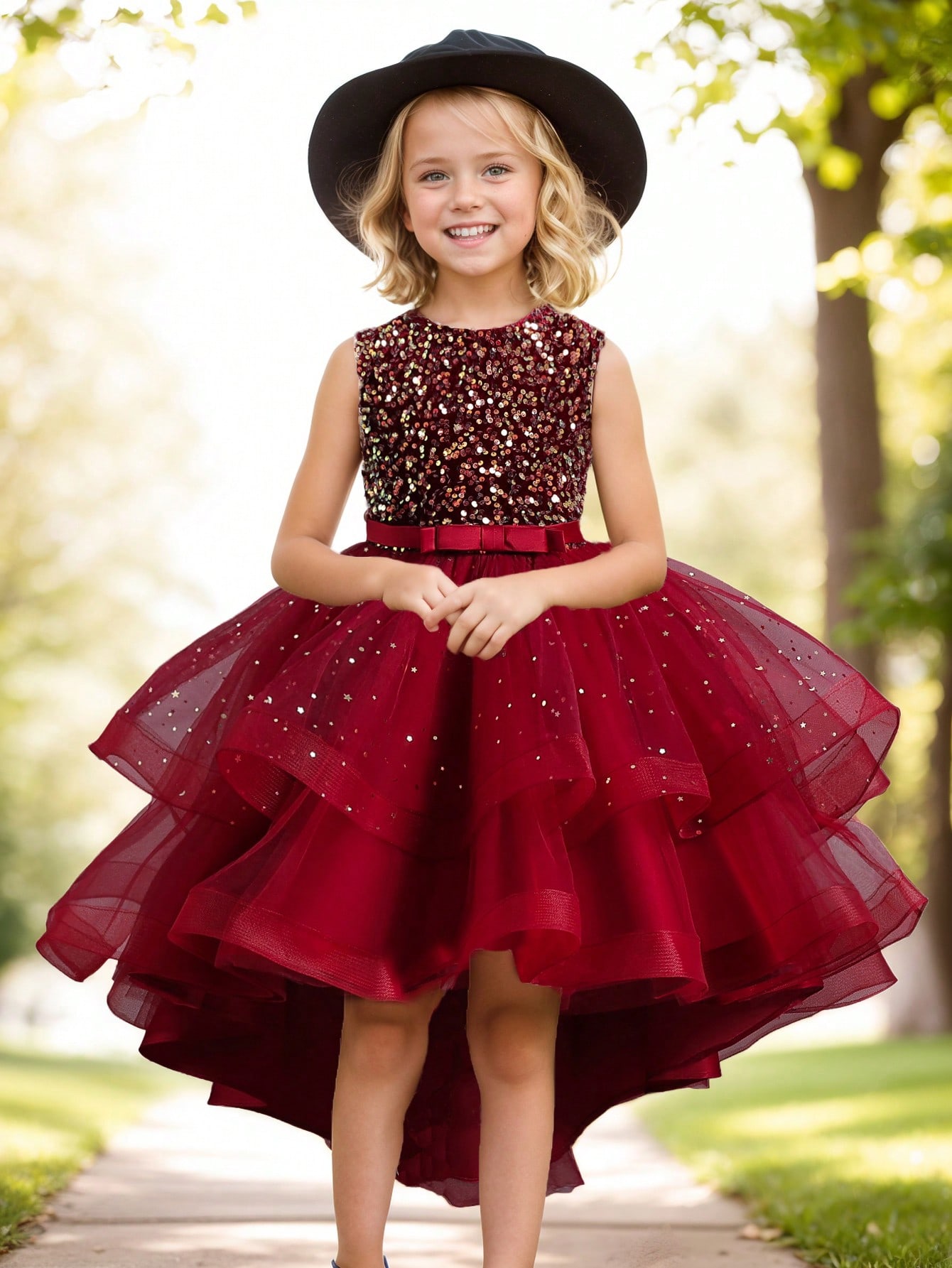 女の赤ちゃんプリンセス花柄スパンコールドレスオフショルダー幼 - Women'S Formal Wear For Girls のレビューと価格