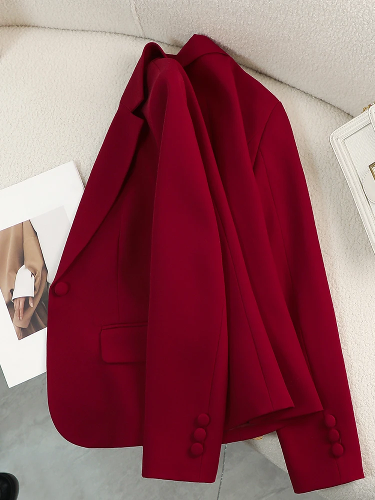 レディースブレザー 女性用 レッド グリーン ベージュ ブラ - Formal Winter Wear Women Jacket のレビューと価格