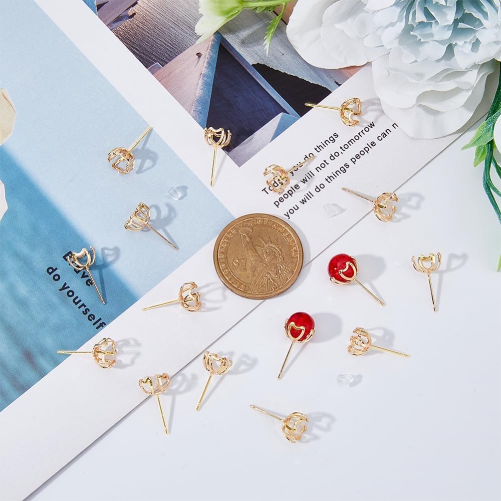 30個入り イヤリング留め具 4本爪イヤリングセッティング  - Pearl Earring Stud のレビューと価格