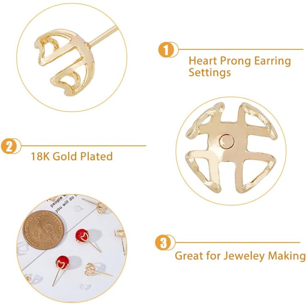 30個入り イヤリング留め具 4本爪イヤリングセッティング  - Pearl Earring Stud のレビューと価格