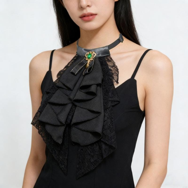 フリルデザインのレース取り外し可能な首輪エレガントなジャボ襟 - Victorian Women'S Formal Wear のレビューと価格