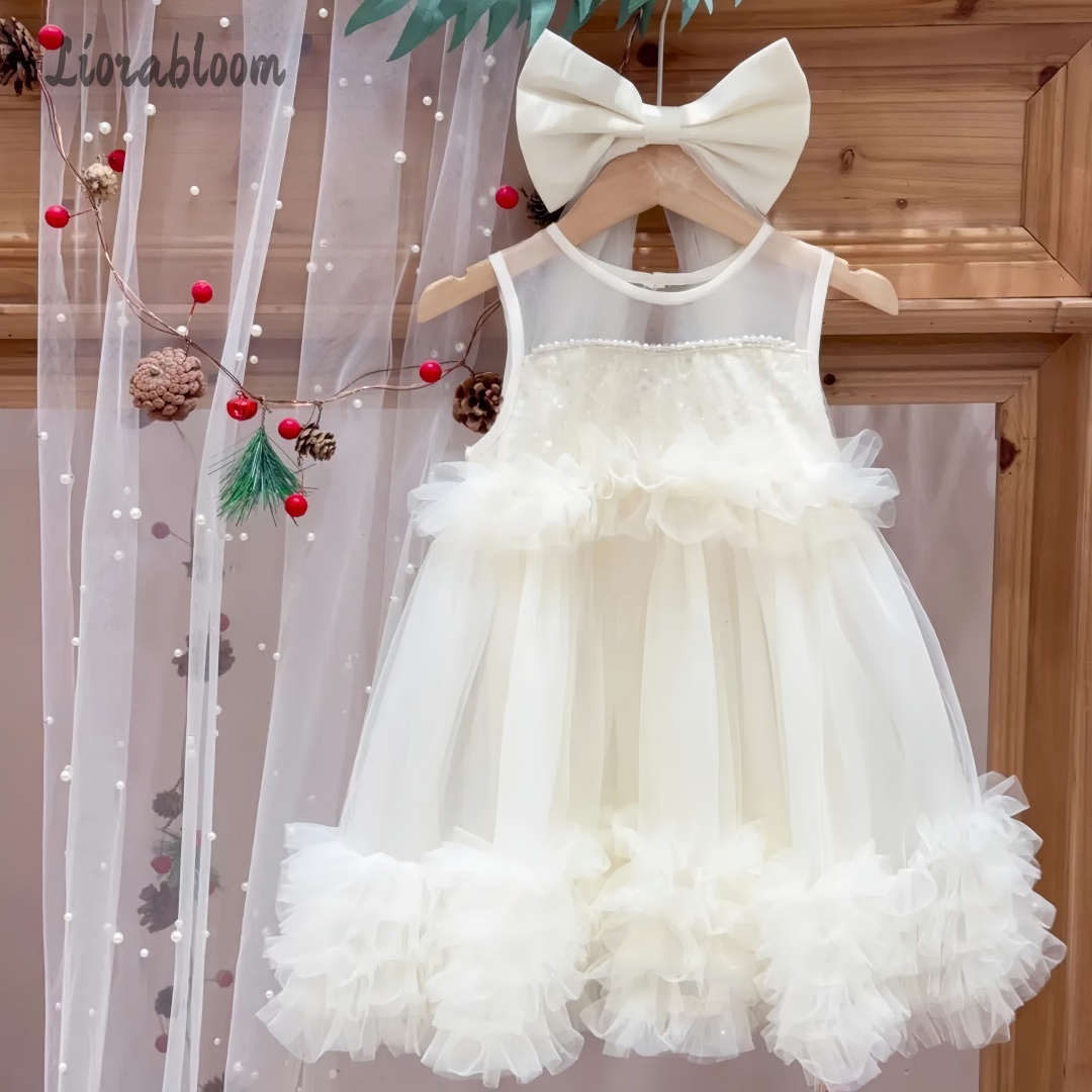 女の子用チュールガウン レイヤードスカートデザイン フラワー - Women'S Formal Wear For Girls のレビューと価格