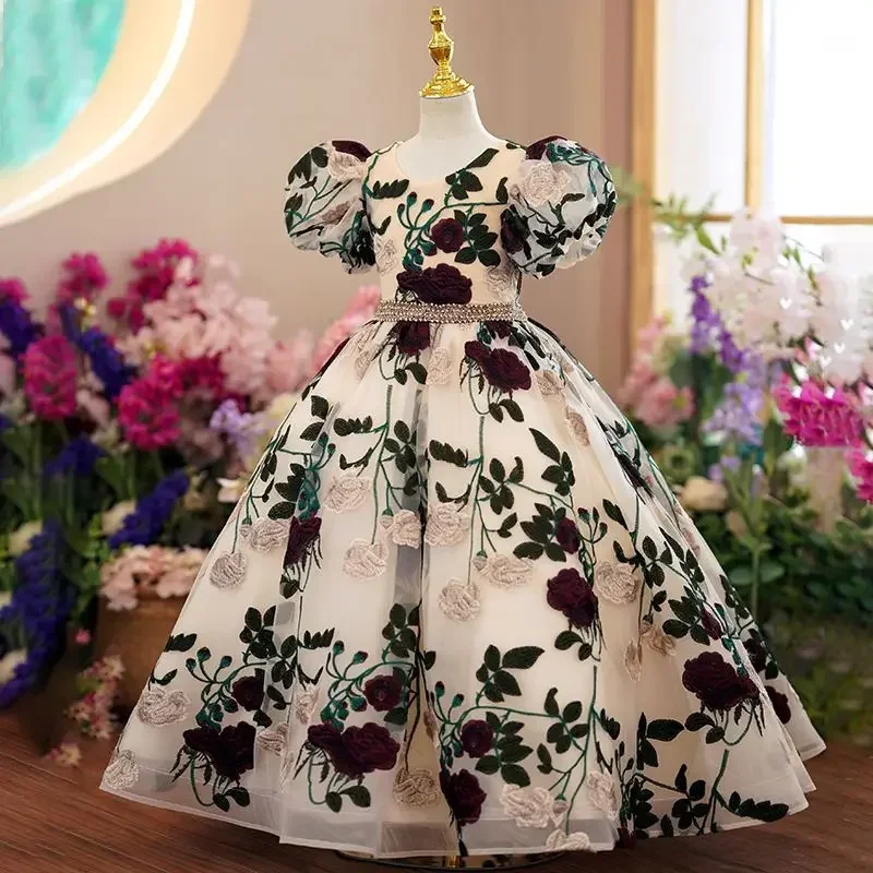 女の子のための刺繍されたメッシュのプリンセスドレス,エレガン - Women'S Formal Wear For Girls のレビューと価格