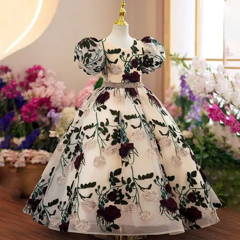 女の子のための刺繍されたメッシュのプリンセスドレス,エレガン - Women'S Formal Wear For Girls のレビューと価格