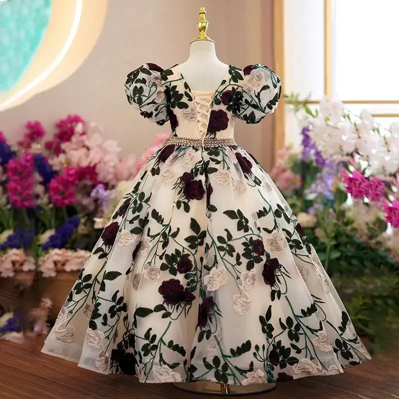 女の子のための刺繍されたメッシュのプリンセスドレス,エレガン - Women'S Formal Wear For Girls のレビューと価格