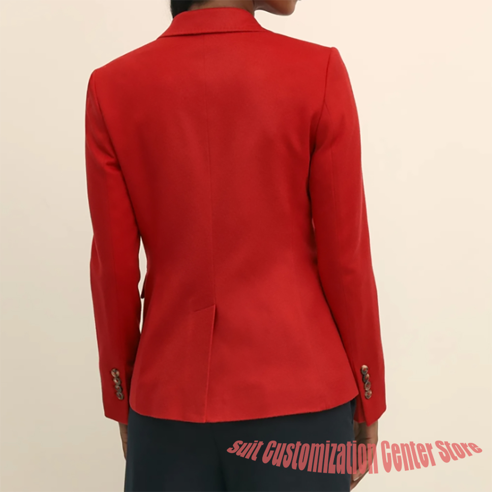 レディース ネイビー ウール服 シングルブレスト ツーピース - Formal Winter Wear Women Jacket のレビューと価格