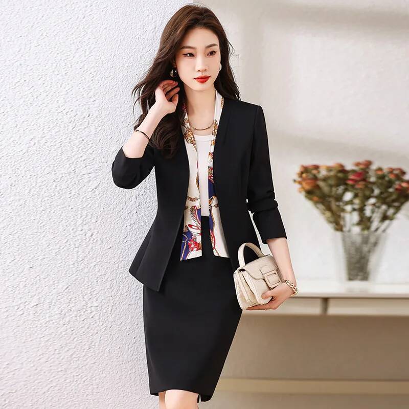 スカートとジャケット付きのフォーマルな女性用ビジネススーツ  - Formal Winter Wear Women Jacket のレビューと価格