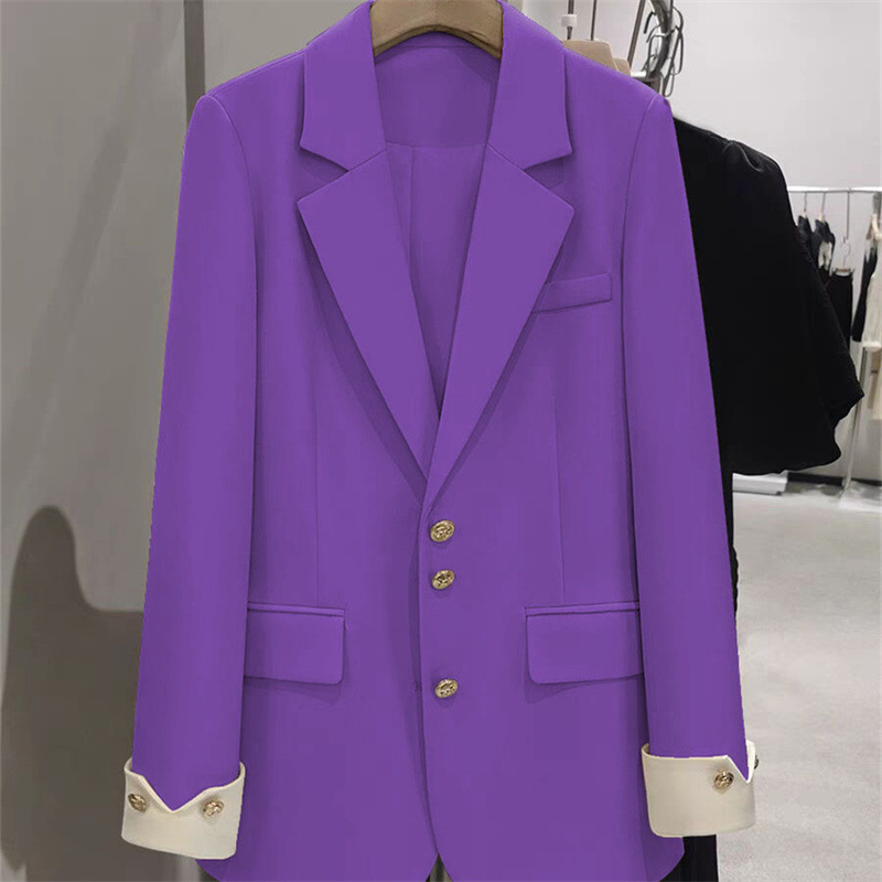 ファッションレディースブレザーカラーブロック長袖女性ビジネス - Formal Winter Wear Women Jacket のレビューと価格