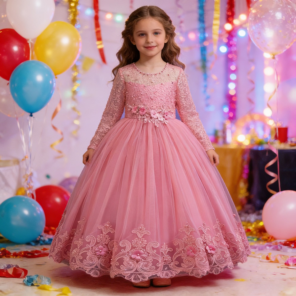 女の子用ドレス 4～12歳の女の子用ロングドレス 誕生日ドレ - Women'S Formal Wear For Girls のレビューと価格