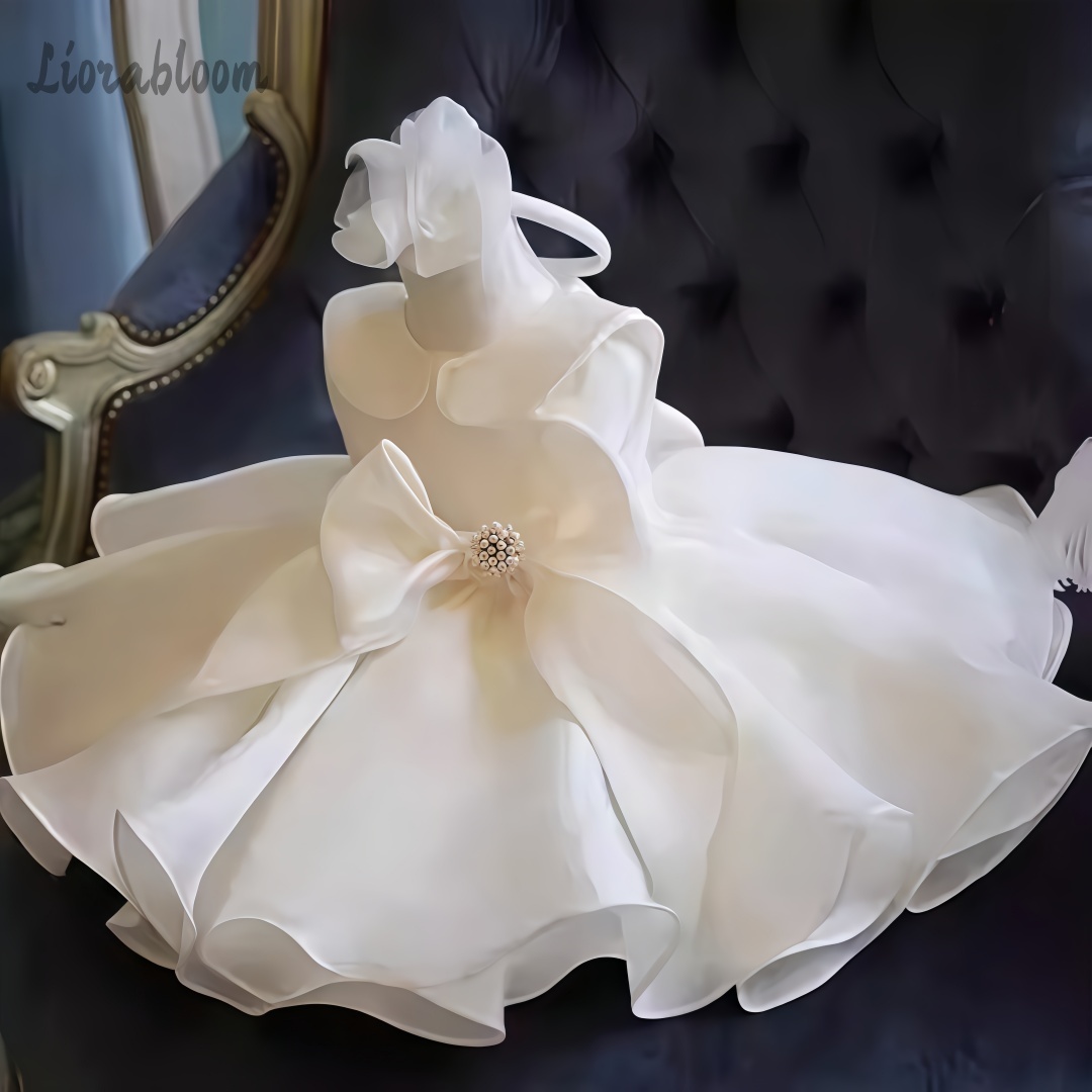 ホワイトパール装飾ドレスウェディングフラワーガールドレスホワ - Women'S Formal Wear For Girls のレビューと価格