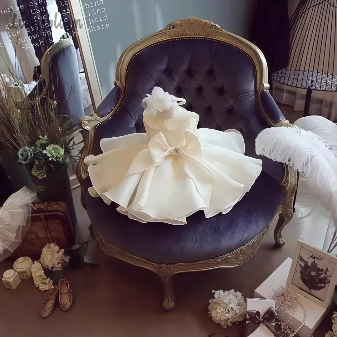 ホワイトパール装飾ドレスウェディングフラワーガールドレスホワ - Women'S Formal Wear For Girls のレビューと価格