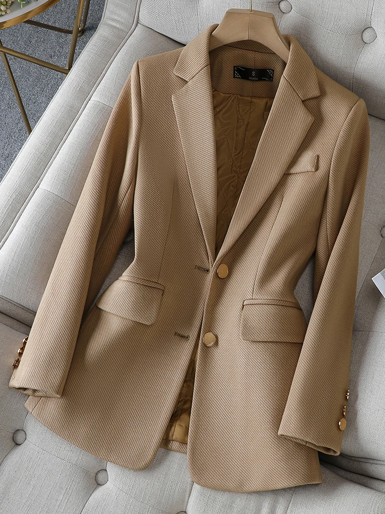 ファッションレディースブレザー女性用グリーンブラックカーキ長 - Formal Winter Wear Women Jacket のレビューと価格