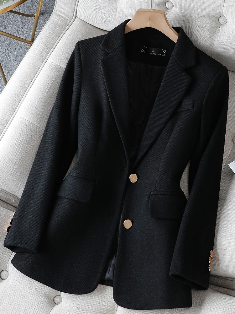 ファッションレディースブレザー女性用グリーンブラックカーキ長 - Formal Winter Wear Women Jacket のレビューと価格