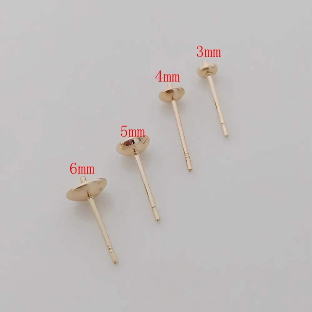 14K金メッキビーズアクセサリー、半穴貼り付けイヤースタッド - Pearl Earring Stud のレビューと価格