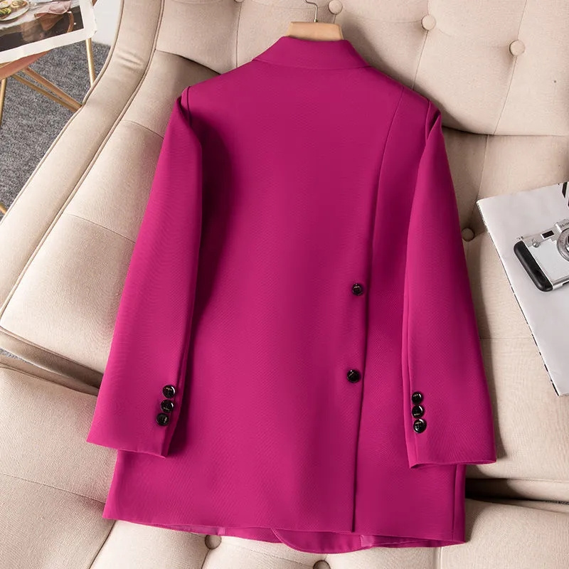 女性のためのフォーマルなブレザー,新しいピンクの黒の女性の長 - Formal Winter Wear Women Jacket のレビューと価格