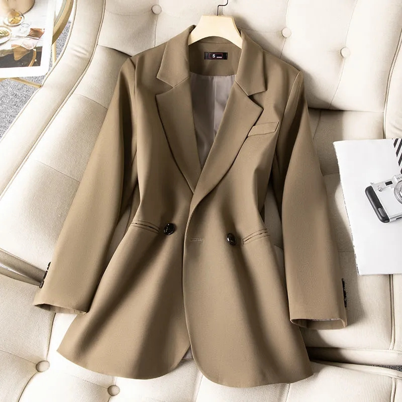 女性のためのフォーマルなブレザー,新しいピンクの黒の女性の長 - Formal Winter Wear Women Jacket のレビューと価格
