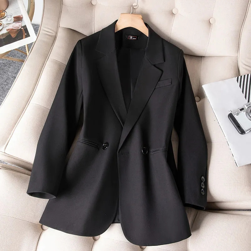 女性のためのフォーマルなブレザー,新しいピンクの黒の女性の長 - Formal Winter Wear Women Jacket のレビューと価格