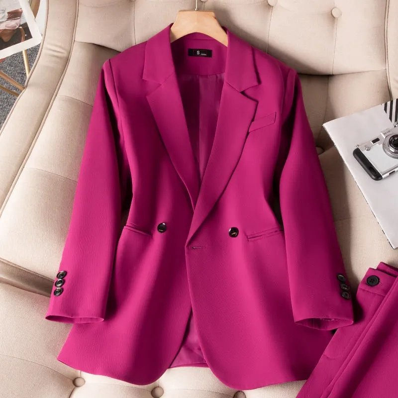 女性のためのフォーマルなブレザー,新しいピンクの黒の女性の長 - Formal Winter Wear Women Jacket のレビューと価格