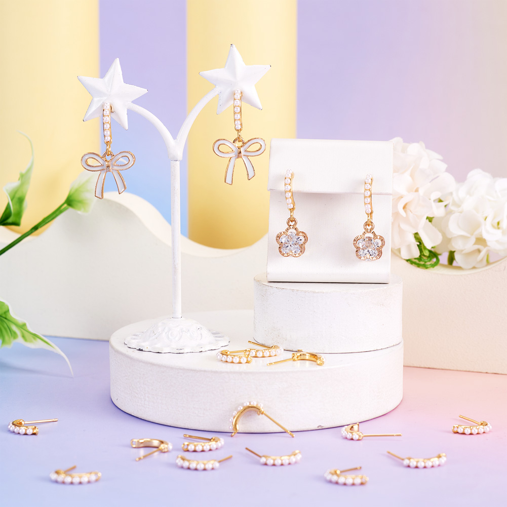 30個入り真鍮製スタッドピアス金具、ABSプラスチック製イミ - Pearl Earring Stud のレビューと価格