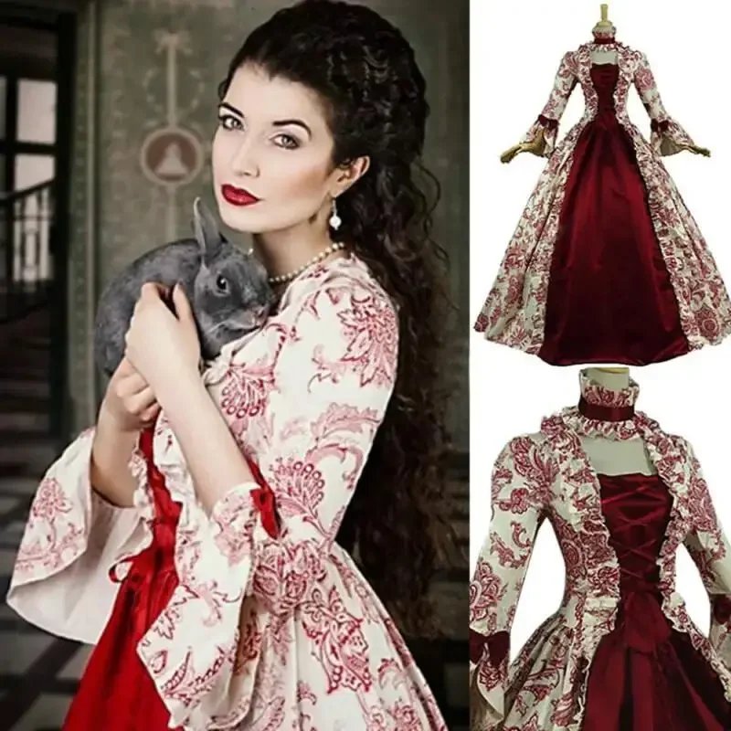 プラスサイズ女性用ゴシックフローラルレースローブ中世ルネサン - Victorian Women'S Formal Wear のレビューと価格